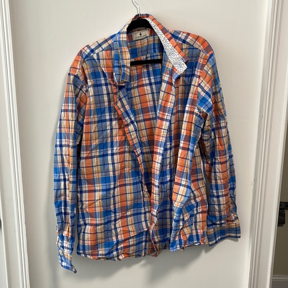 Southern Pines Men’s Orange/Blue Buttondown - Picture 1 of 1